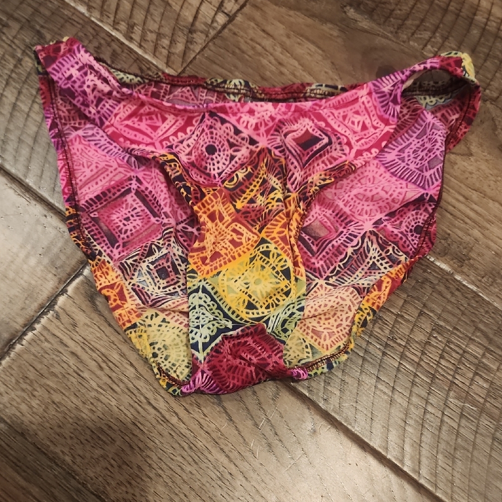Jantzen Pink and Yellow Bikini with Artistic Design